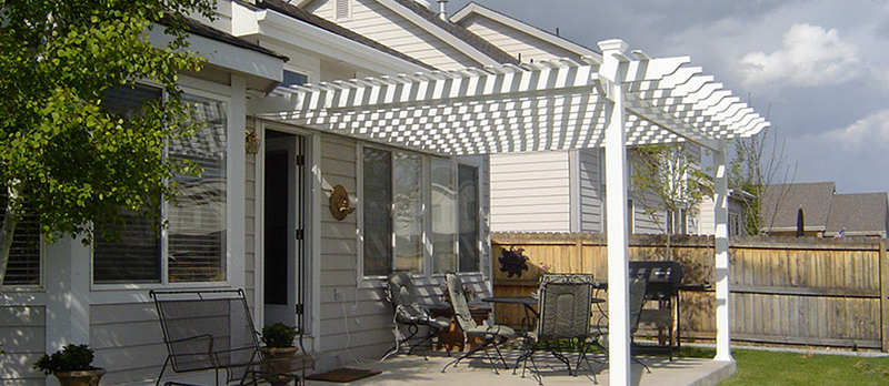 Vinyl pergolas for sale at Cedar Supply in Fort Collins, Colorado